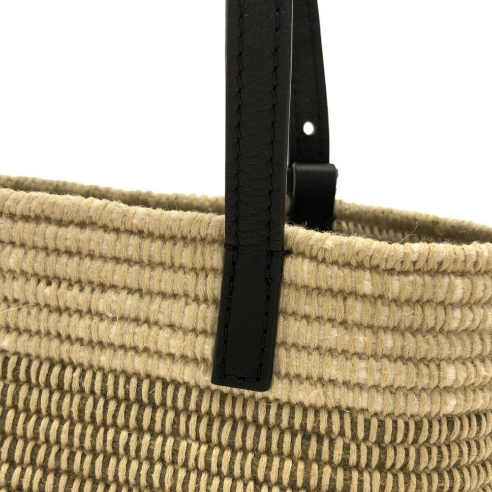 ❌SOLD❌ Loewe Small Square Basket bag in raffia and calfskin - Ombre Black - Picture 5 of 16
